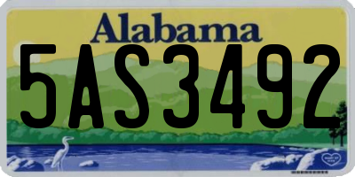 AL license plate 5AS3492
