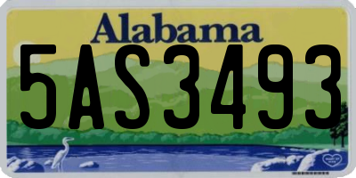 AL license plate 5AS3493