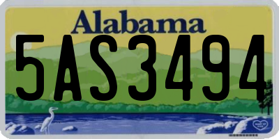AL license plate 5AS3494