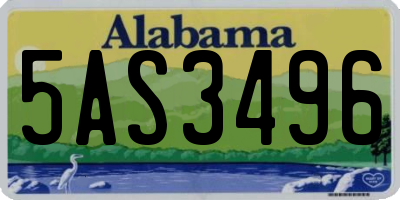 AL license plate 5AS3496
