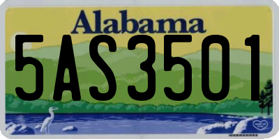 AL license plate 5AS3501