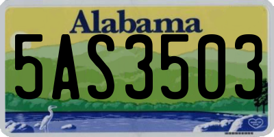 AL license plate 5AS3503