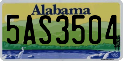 AL license plate 5AS3504