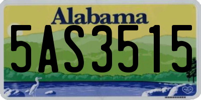AL license plate 5AS3515