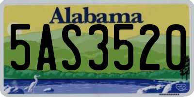 AL license plate 5AS3520