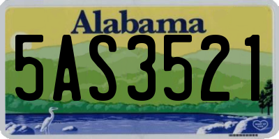 AL license plate 5AS3521