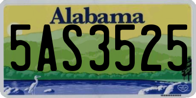 AL license plate 5AS3525