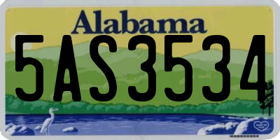 AL license plate 5AS3534
