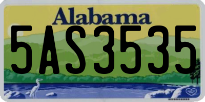 AL license plate 5AS3535
