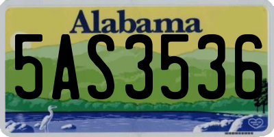 AL license plate 5AS3536