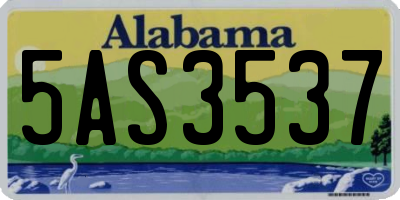 AL license plate 5AS3537