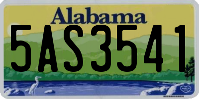 AL license plate 5AS3541