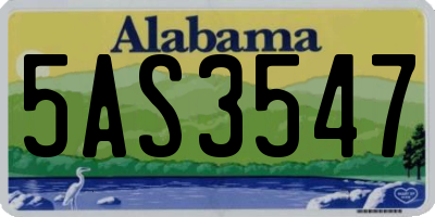 AL license plate 5AS3547