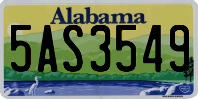 AL license plate 5AS3549