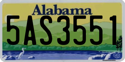 AL license plate 5AS3551