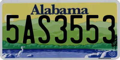 AL license plate 5AS3553