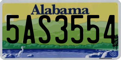 AL license plate 5AS3554
