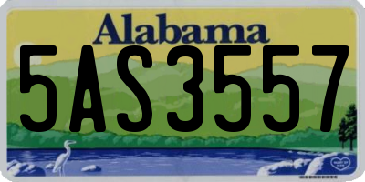 AL license plate 5AS3557