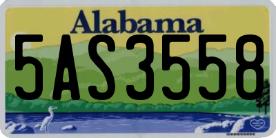 AL license plate 5AS3558