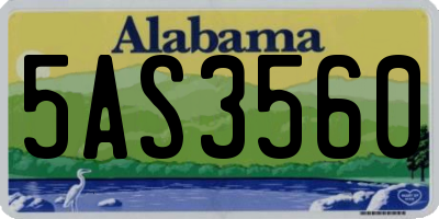 AL license plate 5AS3560