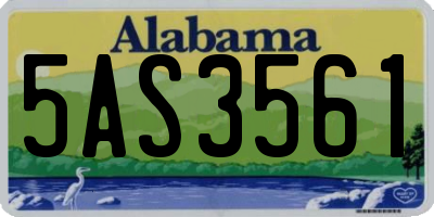 AL license plate 5AS3561
