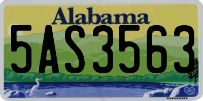 AL license plate 5AS3563
