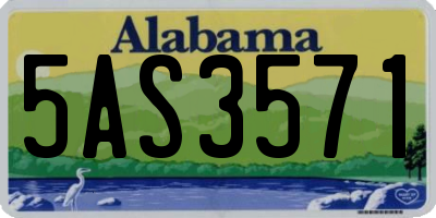 AL license plate 5AS3571