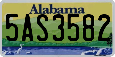 AL license plate 5AS3582