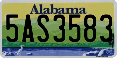 AL license plate 5AS3583