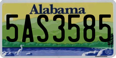 AL license plate 5AS3585
