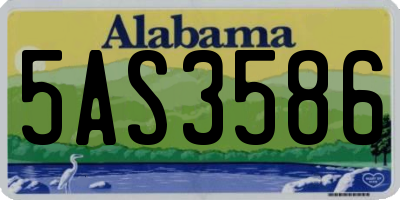 AL license plate 5AS3586