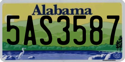 AL license plate 5AS3587