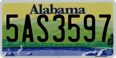 AL license plate 5AS3597