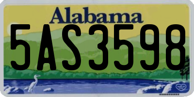 AL license plate 5AS3598