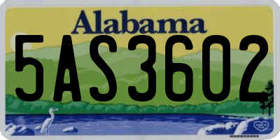 AL license plate 5AS3602