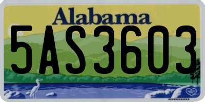 AL license plate 5AS3603