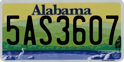 AL license plate 5AS3607
