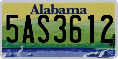AL license plate 5AS3612