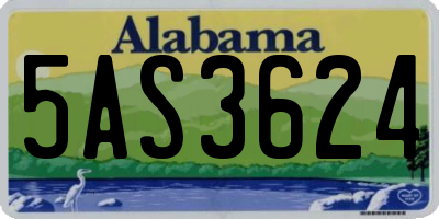 AL license plate 5AS3624