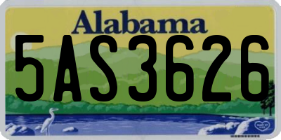 AL license plate 5AS3626