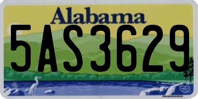 AL license plate 5AS3629