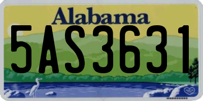 AL license plate 5AS3631