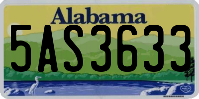 AL license plate 5AS3633