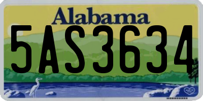 AL license plate 5AS3634