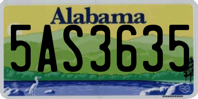 AL license plate 5AS3635