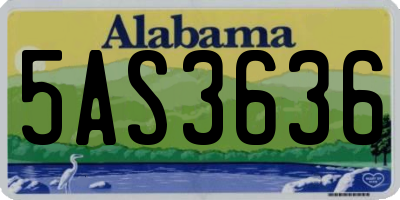 AL license plate 5AS3636