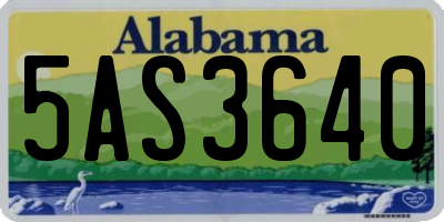 AL license plate 5AS3640