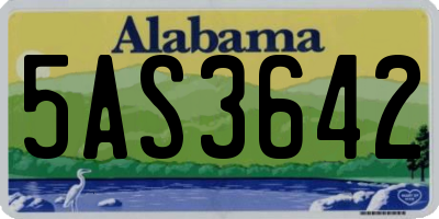 AL license plate 5AS3642