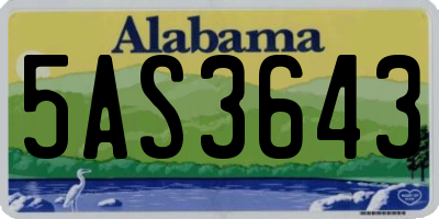 AL license plate 5AS3643