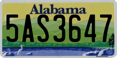 AL license plate 5AS3647
